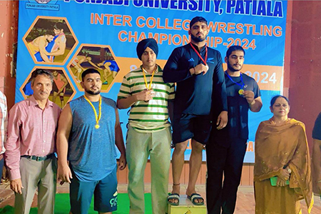 PUP INTER COLLEGE WRESTLING (FREE STYLE) CHAMPIONSHIP OVERALL SECOND POSITION Free Style: Talab Hussain Gold Medal, Gurjeet Singh Bronze Medal, Barkat Ali Bronze Medal, Shouriya Pathania Silver Medal, Baldev Singh Silver Medal, Karanveer Singh Silver Medal, Jaskaran Singh Bronze Medal, Gagandeep Singh Silver Medal Greco-Roman: Gurnaam Singh Bronze Medal, Gagandeep Singh Bronze Medal, Saif Ula Bronze Medal